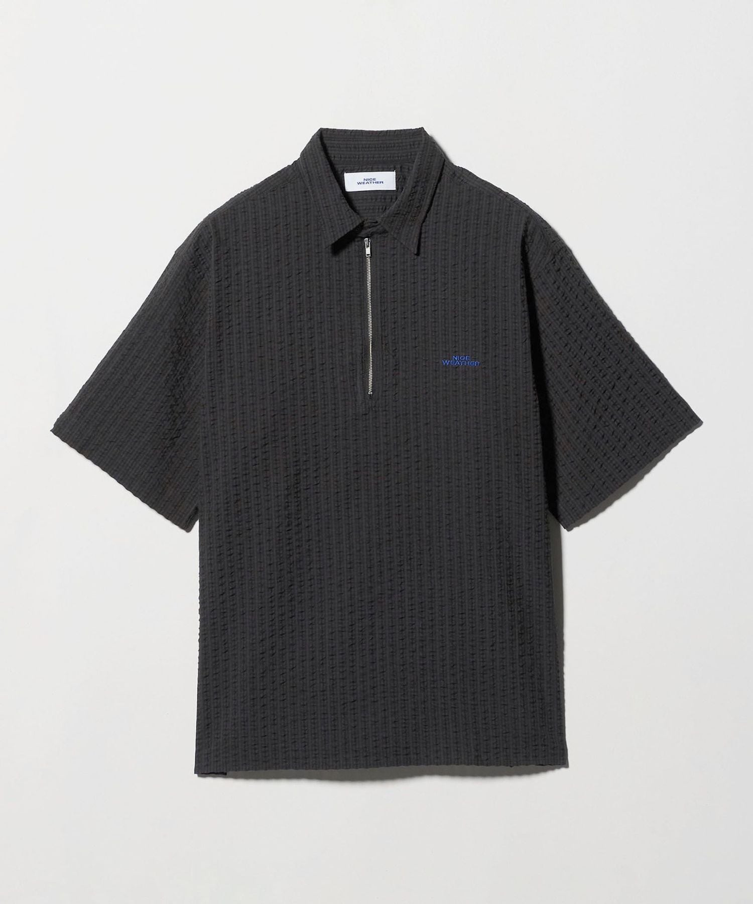 FOURBARS ヴィンテージ　黒 半袖プルオーバー　ハーフジップ　レザーシャツ ADRER（アドラー） シャツ CODE CRINKLE HALF ZIP SHIRT / コード