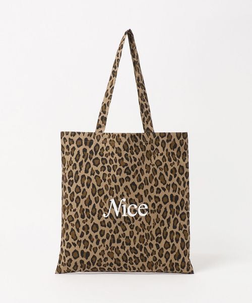 NICE WEATHER/＜NICE WEATHER＞レオパード シグネチャーロゴ トートバッグ/トートバッグ